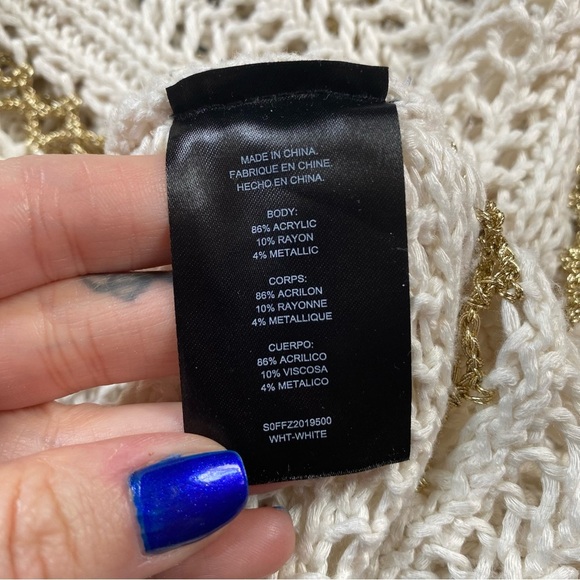 Vintage Y2K Bebe Crochet V Neck Short Sleeved Cover Up Mini Dress Size S/M - Picture 7 of 7